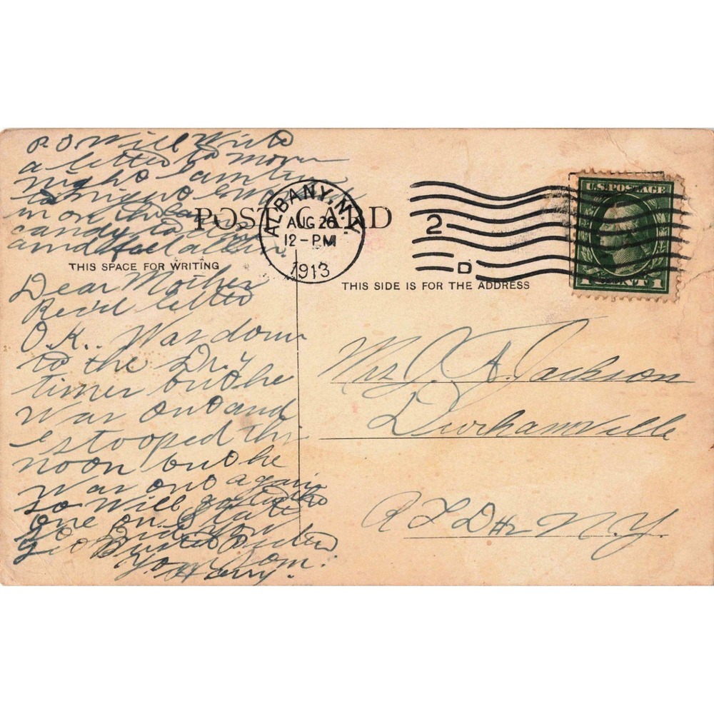 Vintage 1913 Albany NY Humorous Postcard Two Good Reasons Why Women Raise Skirts - Picture 2 of 2
